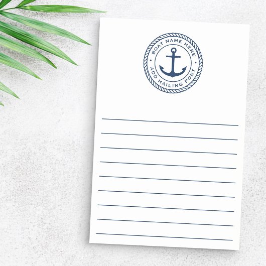 Post-it® Nom du bateau et port d'immatriculation ancre naut
