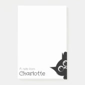 Post-it® Nom du chat de dessin animé noir mignon (Devant)