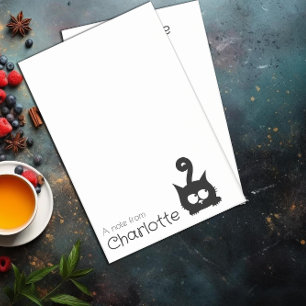 Post-it® Nom du chat de dessin animé noir mignon