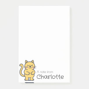 Post-it® Nom du chat de dessin animé orange mignon