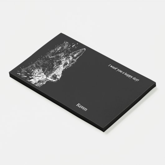 Post-it® Nom du chien d'art Abstrait Sheepdog belge (Incliné)