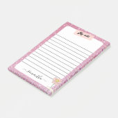 Post-it® Nom du monogramme de la Parties scintillant rose (Incliné)