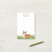 Post-it® Nom du monogramme du chien de Corgi de Pembroke (Sur un bureau)