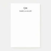 Post-it® Nom du monogramme personnalisé moderne (Devant)