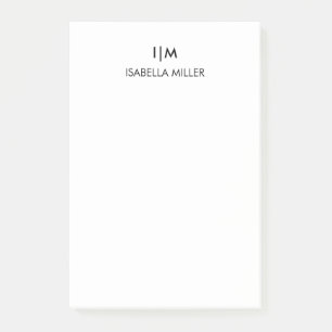 Post-it® Nom du monogramme personnalisé moderne