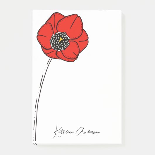 Post-it® Nom du monogramme Red Poppy (Devant)