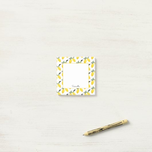 Post-it® Nom du Motif citron (Sur un bureau)