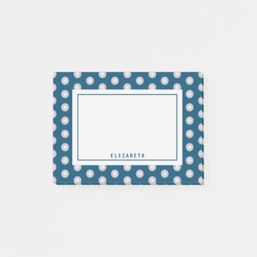 Post-it® Nom du point Polka gris bleu Modèle (Devant)