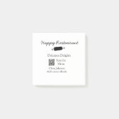 Post-it® Nom du restaurant scan QR menu ajouter les coordon (Devant)