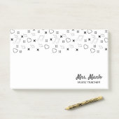 Post-it® Nom du script du professeur de musique Notes music (Sur un bureau)