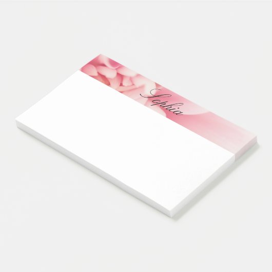 Post-it® Nom du script rose et noir (Incliné)