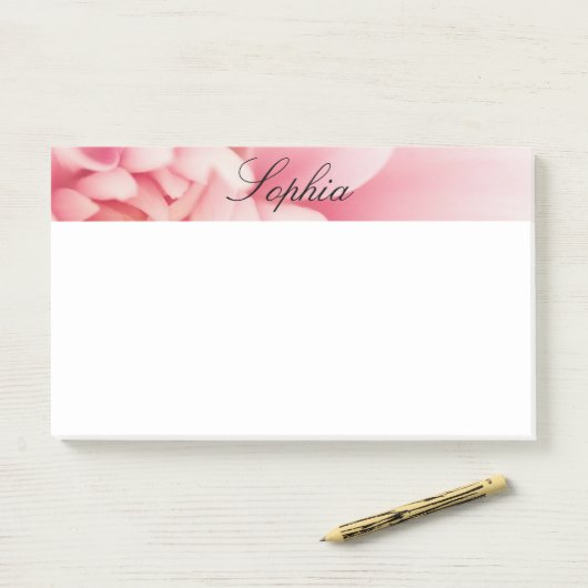 Post-it® Nom du script rose et noir (Sur un bureau)