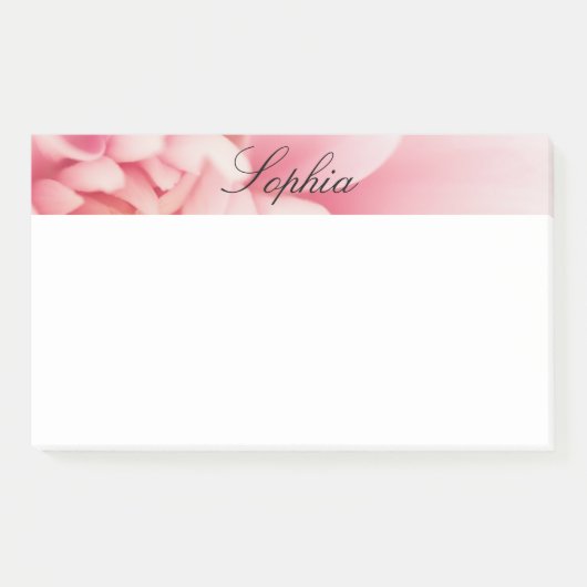 Post-it® Nom du script rose et noir (Devant)