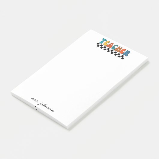 Post-it® Nom du script Super Cute Retro (Incliné)