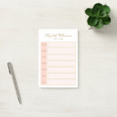 Post-it® Nom élégant Blush Pink Gold White Weekly Planner (Bureau)