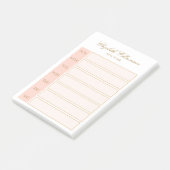 Post-it® Nom élégant Blush Pink Gold White Weekly Planner (Incliné)