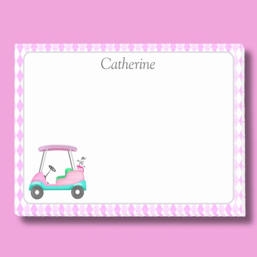 Post-it® Nom élégant de voiturette de golf rose