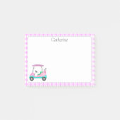 Post-it® Nom élégant de voiturette de golf rose (Devant)