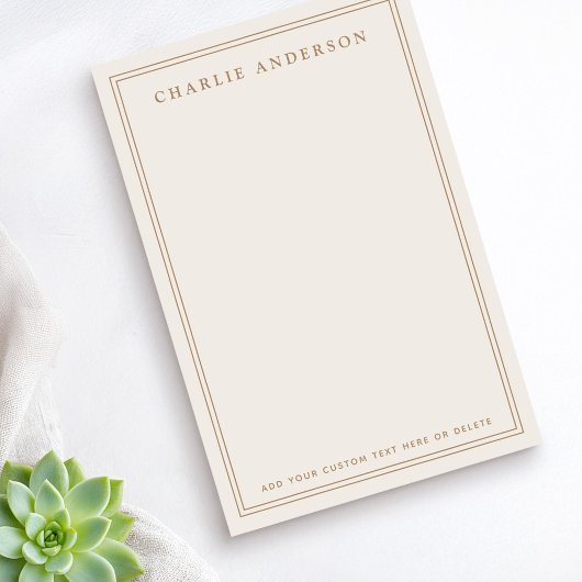 Post-it® Nom élégant double bordure brun clair