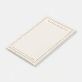 Post-it® Nom élégant double bordure brun clair (Incliné)