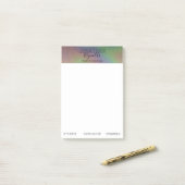 Post-it® Nom en métal holographique moderne - Notes post-it (Sur un bureau)
