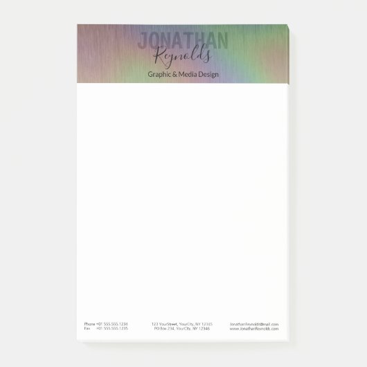 Post-it® Nom en métal holographique moderne - Notes post-it (Devant)