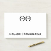 Post-it® Nom et logo de l'entreprise et de la société de no (Sur un bureau)