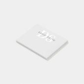 Post-it® Nom et monogramme modernes | Gris clair et foncé b (Incliné)