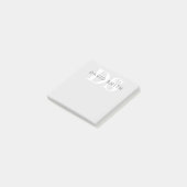 Post-it® Nom et monogramme modernes | Gris clair et foncé b (Incliné)