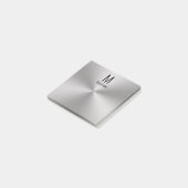 Post-it® Nom et monogramme modernes sur l'aspect métallique (Incliné)