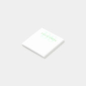 Post-it® Nom et monogramme modernes | Vert et blanc (Incliné)