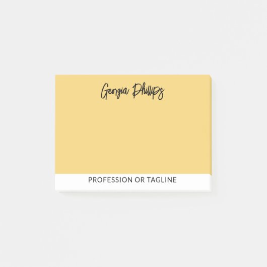 Post-it® Nom et profession jaune doux de base moderne (Devant)