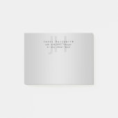 Post-it® Nom et Slogan modifiable moderne | Gradient gris (Devant)