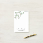 Post-it® Nom et titre de l'entreprise de verdure simple (Sur un bureau)