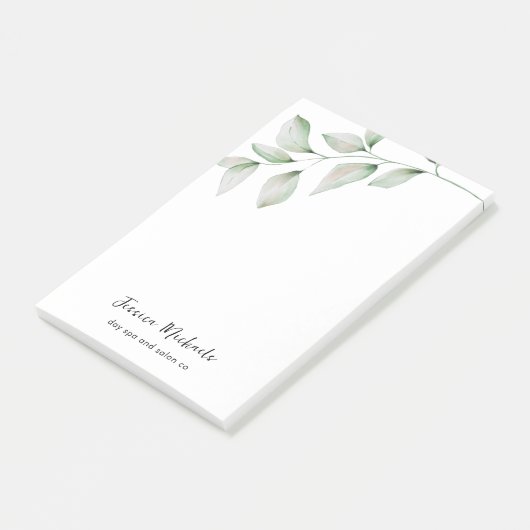 Post-it® Nom et titre de l'entreprise de verdure simple (Incliné)