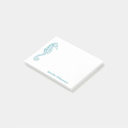 Post-it® Nom fait sur commande bleu turquoise de plage (Incliné)