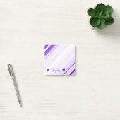 Post-it® Nom fait sur commande + Motif rayé pourpre et (Bureau)