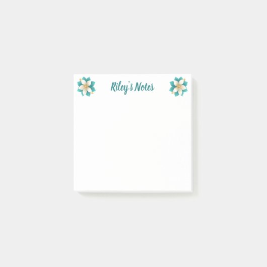 Post-it® Nom floral Turquoise de luxe (Devant)