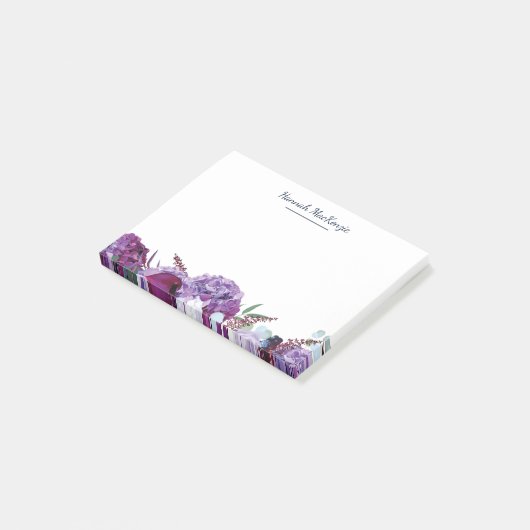 Post-it® Nom floral violet moderne (Incliné)