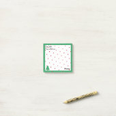 Post-it® Nom, Funny Dear Santa Red Polka Dots (Sur un bureau)