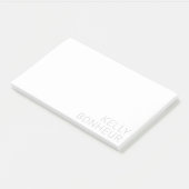 Post-it® Nom gris clair moderne en blanc (Incliné)