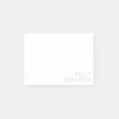 Post-it® Nom gris clair moderne en blanc (Devant)