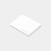 Post-it® Nom gris clair moderne en blanc (Incliné)