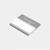 Post-it® Nom gris de coutume de style de manuscrit (Incliné)