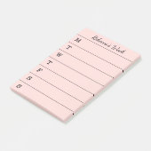 Post-it® Nom hebdomadaire de corail léger de manuscrit de (Incliné)