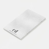 Post-it® Nom initial du monogramme argenté (Incliné)