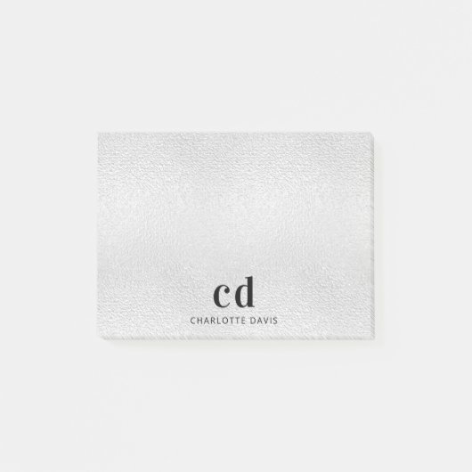 Post-it® Nom initial du monogramme argenté (Devant)