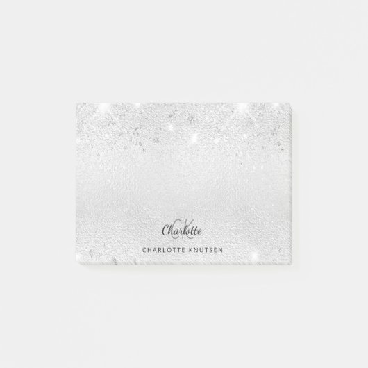 Post-it® Nom initial du monogramme de parties scintillant a (Devant)