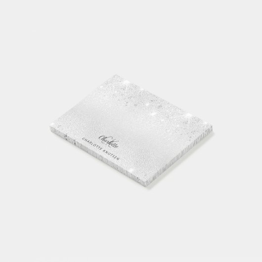 Post-it® Nom initial du monogramme de parties scintillant a (Incliné)