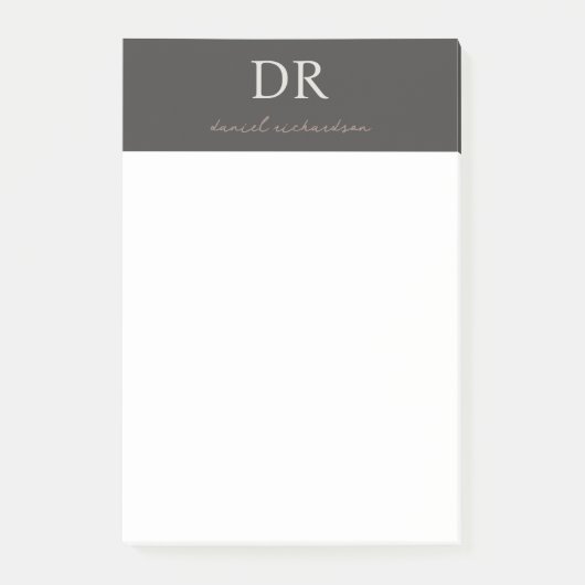 Post-it® Nom initial et nom de script professionnel Monogra (Devant)